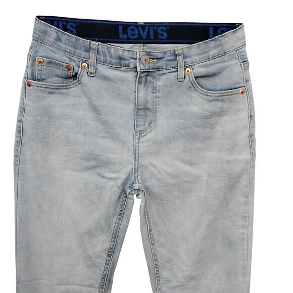 Levi's 502 Jeans Size 18 (29x31) Light Blue Wash Straight Leg - Picture 2 of 7